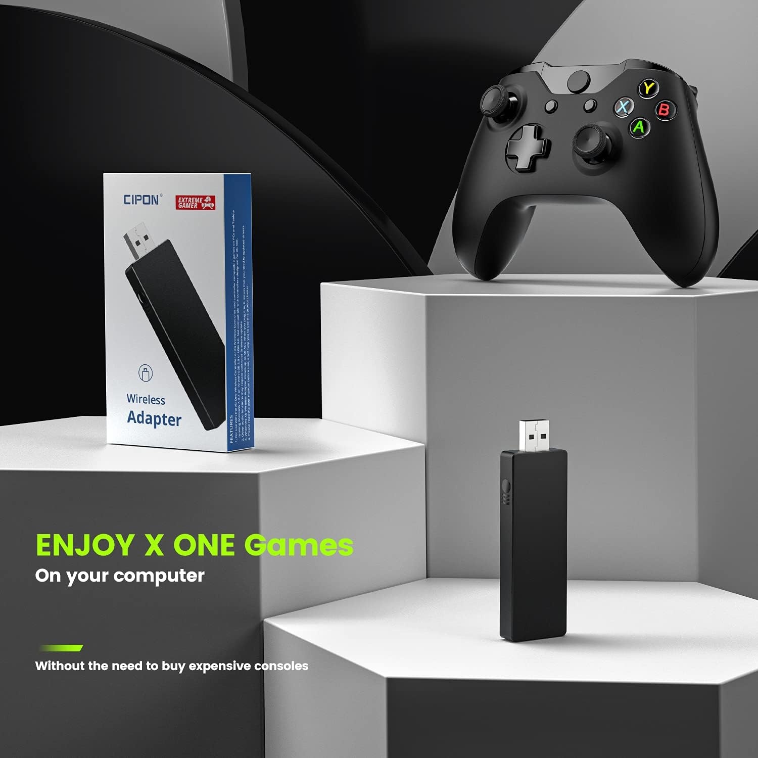 Draadloze adapter compatibel met Xbox One-controller/Windows 10/8.1/8/7 Xbox draadloze adapter