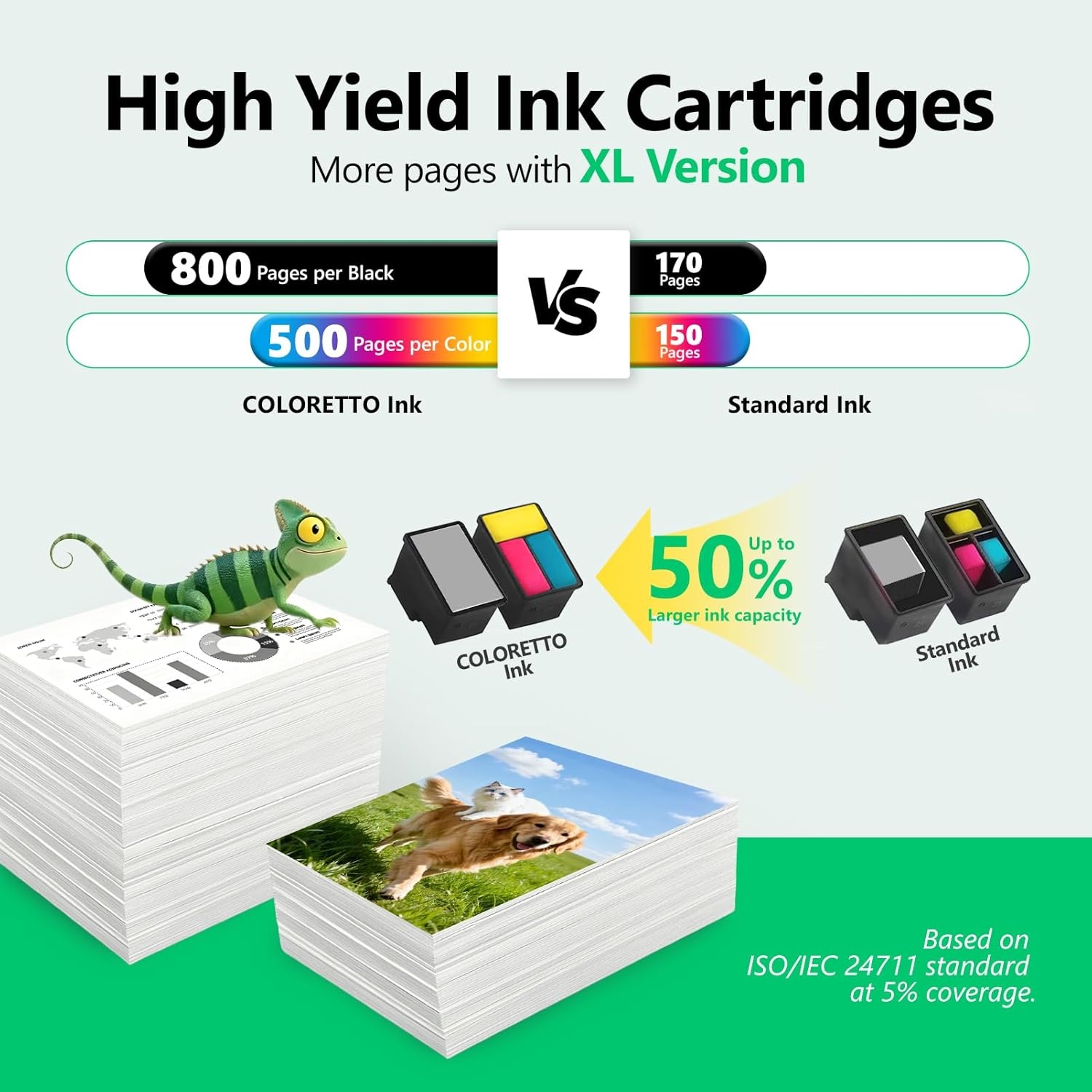 COLORETTO 304 XL Recycled Replacement for HP 304XL for AMP 100 120 125 130 DeskJet 2600 2620 2621 3700 3764 Envy 5010 5030 5058 Black and Color