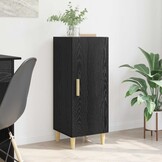 vidaXL Dressoir Zwart eiken 34.5 x 34 x 90 cm Bewerkt hout
