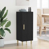 vidaXL Dressoir Zwart eiken 34.5 x 34 x 90 cm Bewerkt hout