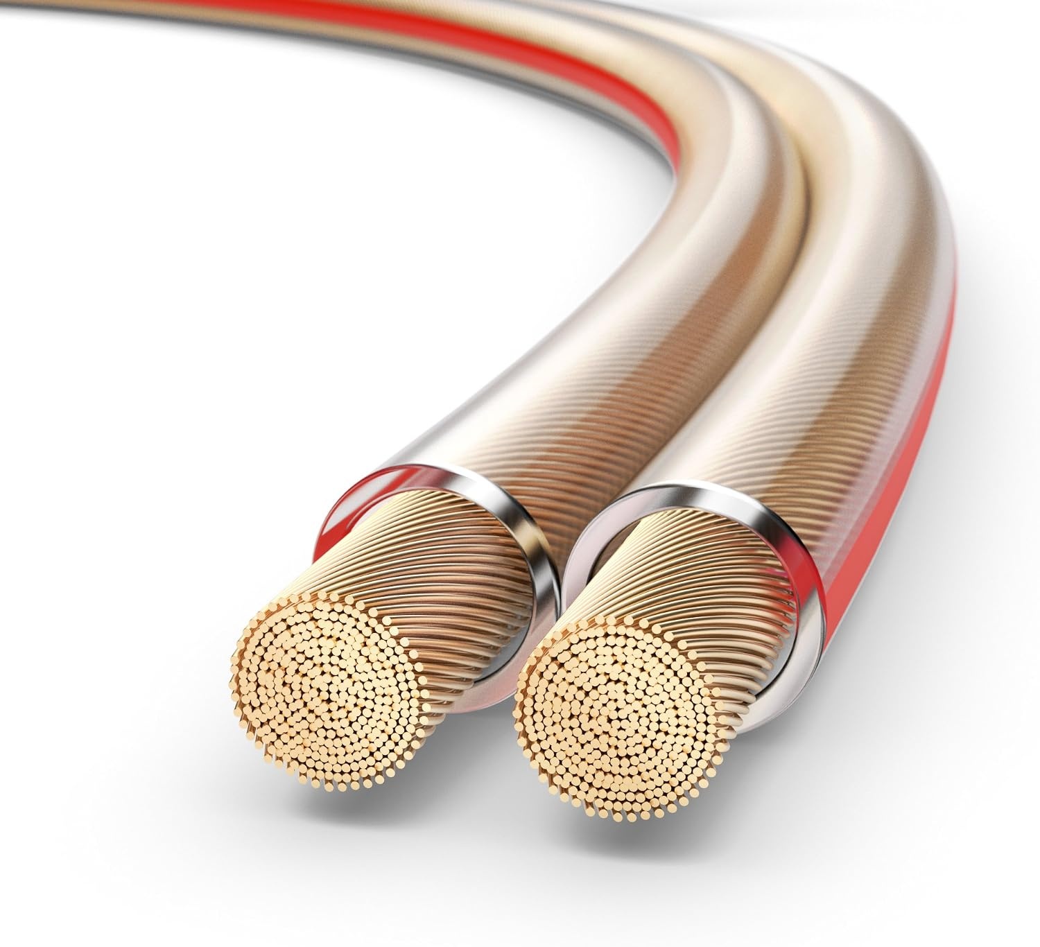 PureLink SP060-010 luidsprekerkabel 2 x 2,5mm² (99,9% OFC, massieve koperstrengen 0,20 mm) hifi boxkabel, 10m, transparant, set incl. 4 banaanstekkers