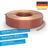 PureLink SP060-010 luidsprekerkabel 2 x 2,5mm² (99,9% OFC, massieve koperstrengen 0,20 mm) hifi boxkabel, 10m, transparant, set incl. 4 banaanstekkers