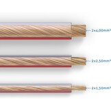 PureLink SP060-010 luidsprekerkabel 2 x 2,5mm² (99,9% OFC, massieve koperstrengen 0,20 mm) hifi boxkabel, 10m, transparant, set incl. 4 banaanstekkers