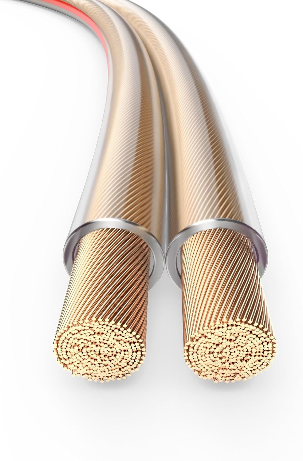 PureLink SP060-010 luidsprekerkabel 2 x 2,5mm² (99,9% OFC, massieve koperstrengen 0,20 mm) hifi boxkabel, 10m, transparant, set incl. 4 banaanstekkers