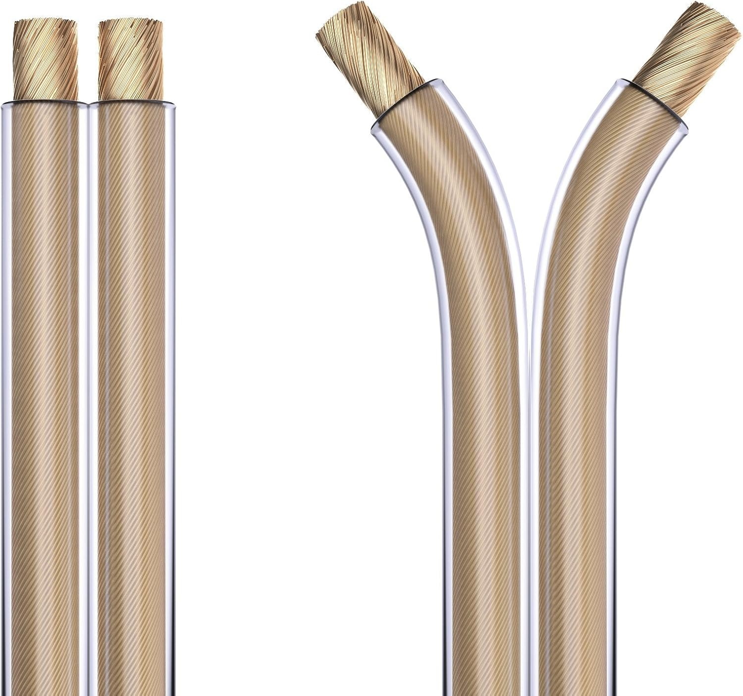 PureLink SP060-010 luidsprekerkabel 2 x 2,5mm² (99,9% OFC, massieve koperstrengen 0,20 mm) hifi boxkabel, 10m, transparant, set incl. 4 banaanstekkers