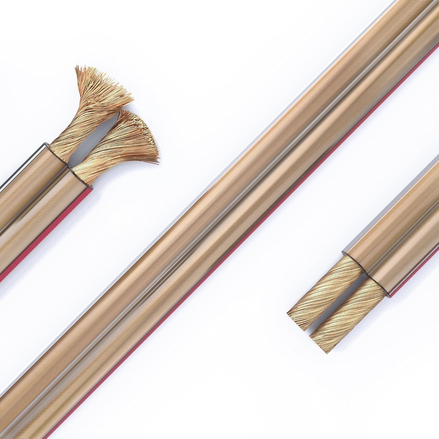 PureLink SP060-010 luidsprekerkabel 2 x 2,5mm² (99,9% OFC, massieve koperstrengen 0,20 mm) hifi boxkabel, 10m, transparant, set incl. 4 banaanstekkers