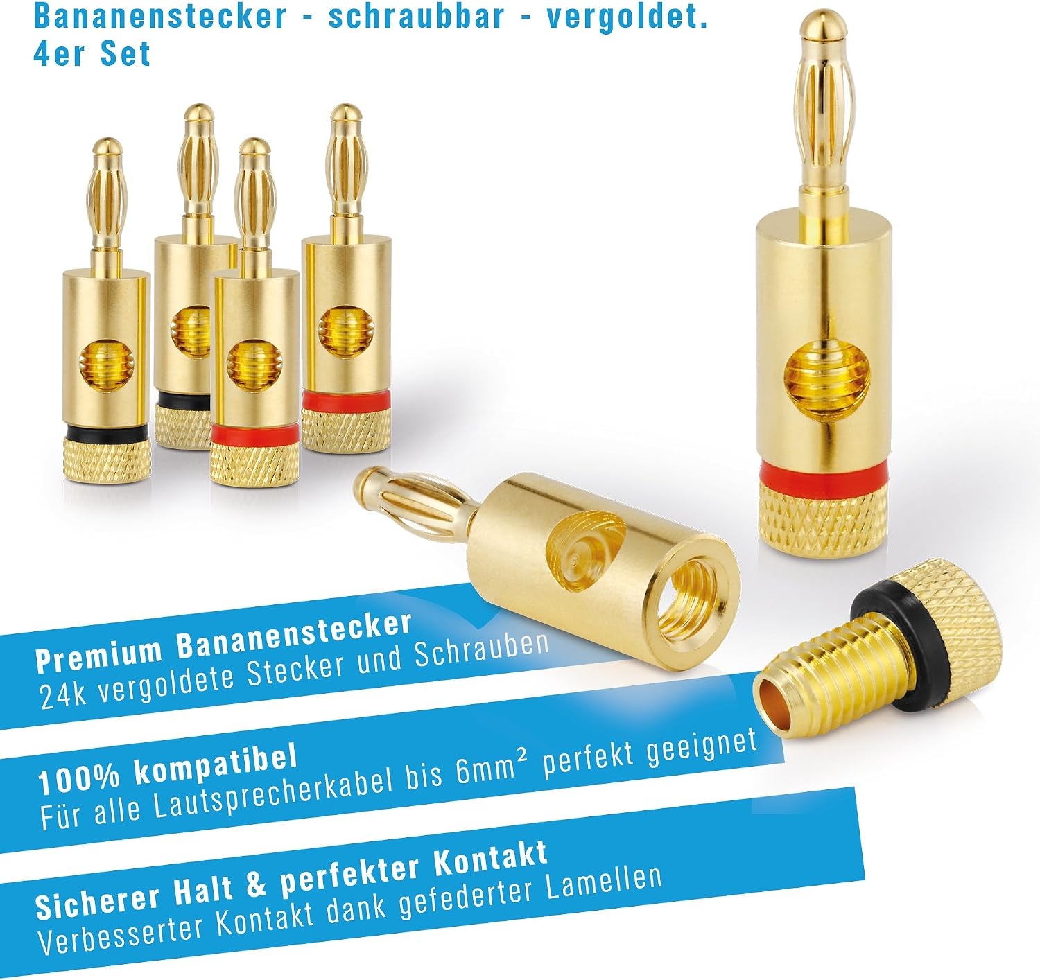 PureLink SP060-010 luidsprekerkabel 2 x 2,5mm² (99,9% OFC, massieve koperstrengen 0,20 mm) hifi boxkabel, 10m, transparant, set incl. 4 banaanstekkers