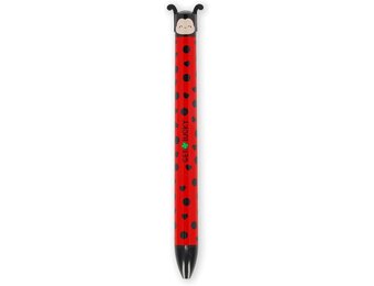 Legami Click&Clack Tweekleurige Balpen Lieveheersbeestje 1 mm - Rood en Zwart