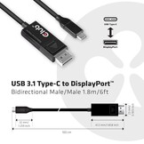 USB-C naar DisplayPort 1.4 Kabel 1.8m - 8K60Hz HDR | Zwart
