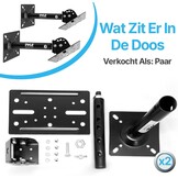 Pyle Speaker Stand, Set of 2 Wall and Ceiling Bracket - Black Speaker Monitor with Adjustable Tilt, Extendable Telescopic Arm