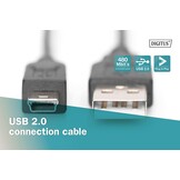 USB-A naar Mini-USB B Kabel (3m, Zwart) - 480 Mbps - 62% Korting!