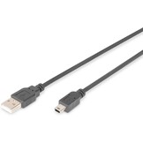 USB-A naar Mini-USB B Kabel (3m, Zwart) - 480 Mbps - 62% Korting!