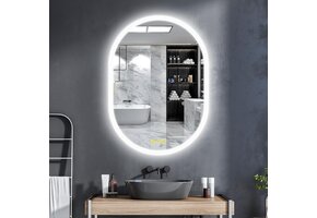 Ovale LED Badkamerspiegel 50x70 cm | 3 Kleuren | Dimbaar | Condensvrij met 66% Korting