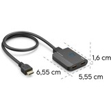 Hama HDMI splitter 4K 1 in 2 Out (4K @30Hz, adapter voor de overdracht van een HDMI-signaal naar 2 outputapparaten, bijv. beamer, beeldscherm of 2 monitoren tegelijk, 60 cm) zwart