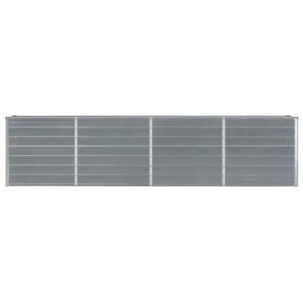 vidaXL Plantenbak verhoogd 320x40x77 cm gegalvaniseerd staal grijs