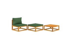 VidaXL 3-delige Loungeset Acaciahout met Kussens - 63% Korting!