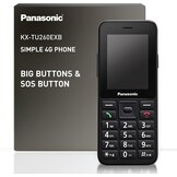 Panasonic KX-TU260EXB 4G Seniorentelefoon met Grote Knoppen en SOS-functie - Zwart, 2,4 inch