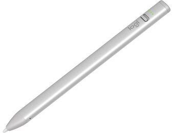 Logitech Crayon digitaal potlood voor iPad (iPads met USB-C-poorten) met Apple Pencil-technologie, pixelprecisie zonder vertraging en een dynamische slimme punt met snel opladen via USB-C - Zilver