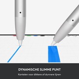 Logitech Crayon digitaal potlood voor iPad (iPads met USB-C-poorten) met Apple Pencil-technologie, pixelprecisie zonder vertraging en een dynamische slimme punt met snel opladen via USB-C - Zilver