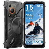 OSCAL Marine 1 mobiele telefoon, onbreekbaar, Android, 15,12 GB + 128 GB/2 TB, onbreekbare telefoon, smartphone 6,56 inch HD+ 90 Hz, 16 MP, IP69K/Dual SIM/NFC/GPS/2 jaar garantie