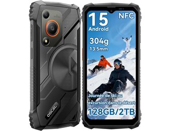 OSCAL Marine 1 mobiele telefoon, onbreekbaar, Android, 15,12 GB + 128 GB/2 TB, onbreekbare telefoon, smartphone 6,56 inch HD+ 90 Hz, 16 MP, IP69K/Dual SIM/NFC/GPS/2 jaar garantie