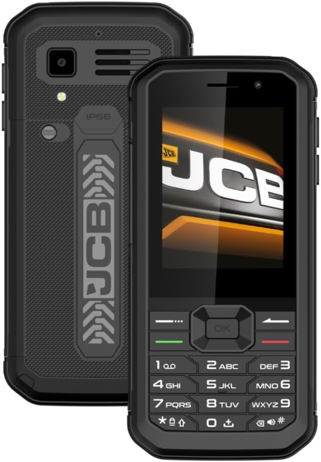 JCB Tradesman 3 4G Robuuste Telefoon met Wifi, IP68 Waterdicht, WhatsApp, Hotspot, Dual SIM, Bluetooth, FM Radio en 1800mAh Batterij – Zwart