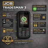 JCB Tradesman 3 4G Robuuste Telefoon met Wifi, IP68 Waterdicht, WhatsApp, Hotspot, Dual SIM, Bluetooth, FM Radio en 1800mAh Batterij – Zwart