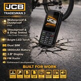 JCB Tradesman 3 4G Robuuste Telefoon met Wifi, IP68 Waterdicht, WhatsApp, Hotspot, Dual SIM, Bluetooth, FM Radio en 1800mAh Batterij – Zwart