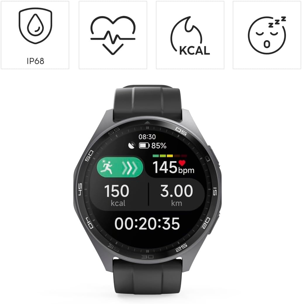 Hama Smartwatch 7010 - 1.43 inch AMOLED - Zwart - GPS - Waterdicht