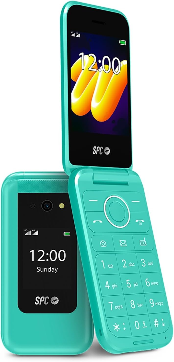 SPC Wild - Basic 4G-mobiel voor digitale ontkoppeling en eerste veilige verbinding voor tieners | Camera, dubbel scherm, SOS-knop en 7-daagse batterij | turkoois