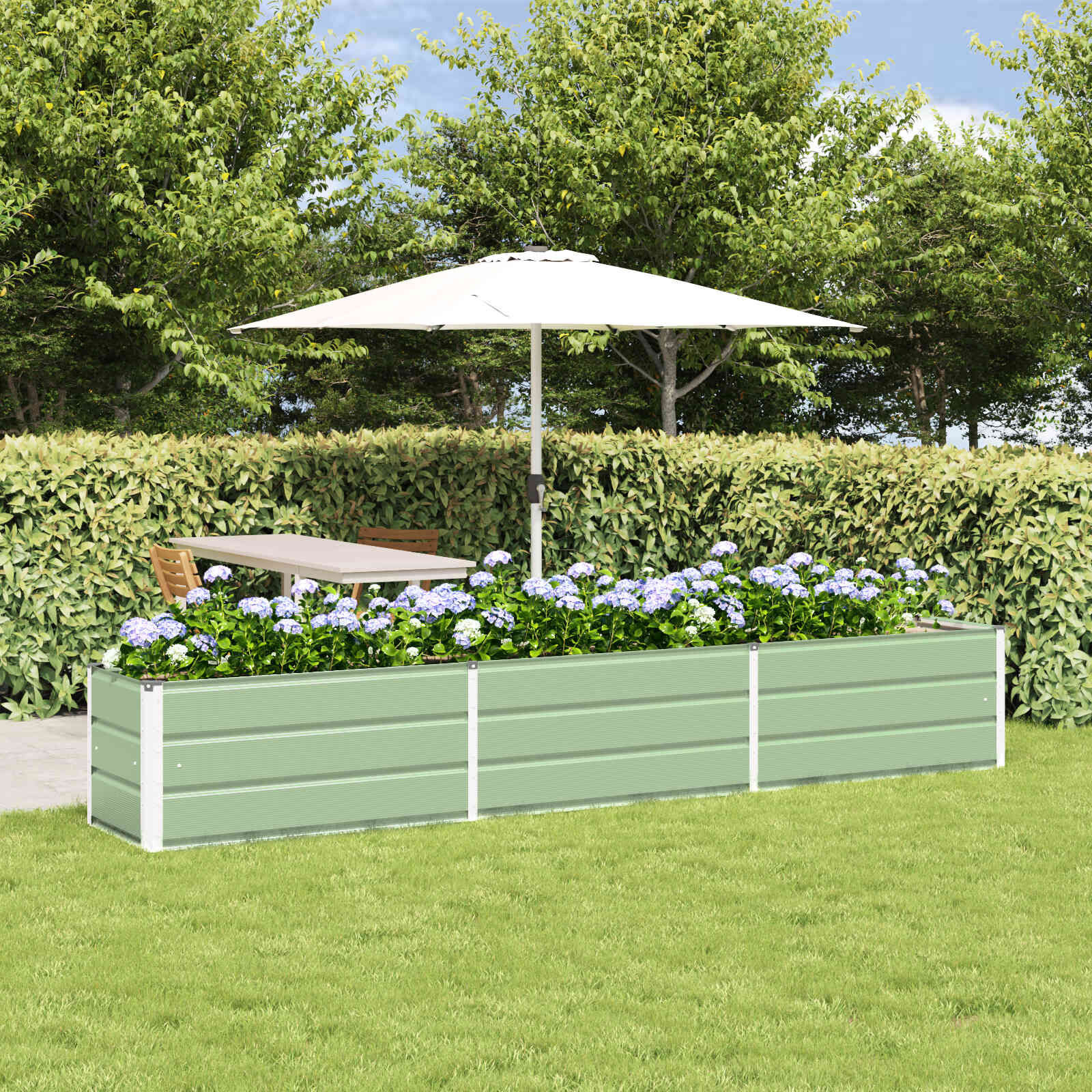 vidaXL Plantenbak Pastelgroen 480 x 50 x 45 cm Gegalvaniseerd staal