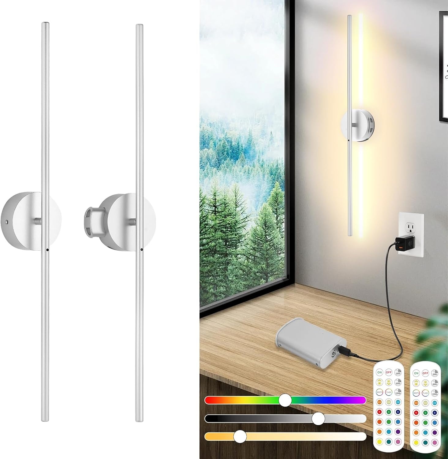 Set van 2 Draadloze Wandlampen 100cm | 51% Korting