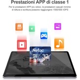 Netac Micro SD-kaart A1, U1, C10, V10, FHD, 600X, UHS-I snelheid tot 90/10 MB/sec(R/W) Micro SD-kaart voor telefoon, camcorder, switch, GoPro Tablet 32 GB 2 stuks - Maat 32GB×2