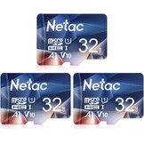 Netac Micro SD-kaart A1, U1, C10, V10, FHD, 600X, UHS-I snelheid tot 90/10 MB/sec(R/W) Micro SD-kaart voor telefoon, camcorder, switch, GoPro Tablet 32 GB 2 stuks - Maat 32GB×2