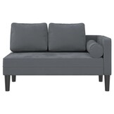 vidaXL Chaise longue met kussens fluweel donkergrijs