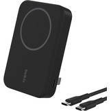 Belkin BoostCharge Pro draadloze 10000mAh-powerbank met Qi2, MagSafe-compatibele draagbare lader + uitklapbare standaard - iPhone 16, 16 Plus, 16 Pro, 16 Pro Max, iPhone 15, 14, 13, 12, meer - Zwart