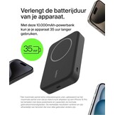 Belkin BoostCharge Pro draadloze 10000mAh-powerbank met Qi2, MagSafe-compatibele draagbare lader + uitklapbare standaard - iPhone 16, 16 Plus, 16 Pro, 16 Pro Max, iPhone 15, 14, 13, 12, meer - Zwart