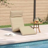 vidaXL Ligstoel inklapbaar 175x54x8,5 cm Oxford stof beige