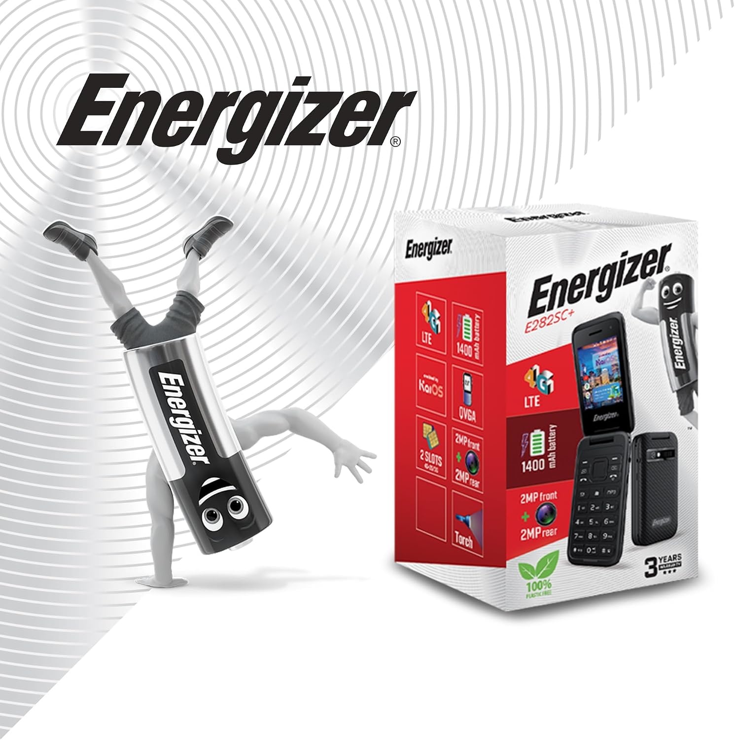 Energizer E282SC+ Klaptelefoon - 4G - Dual Sim - 2.8 inch - Zwart