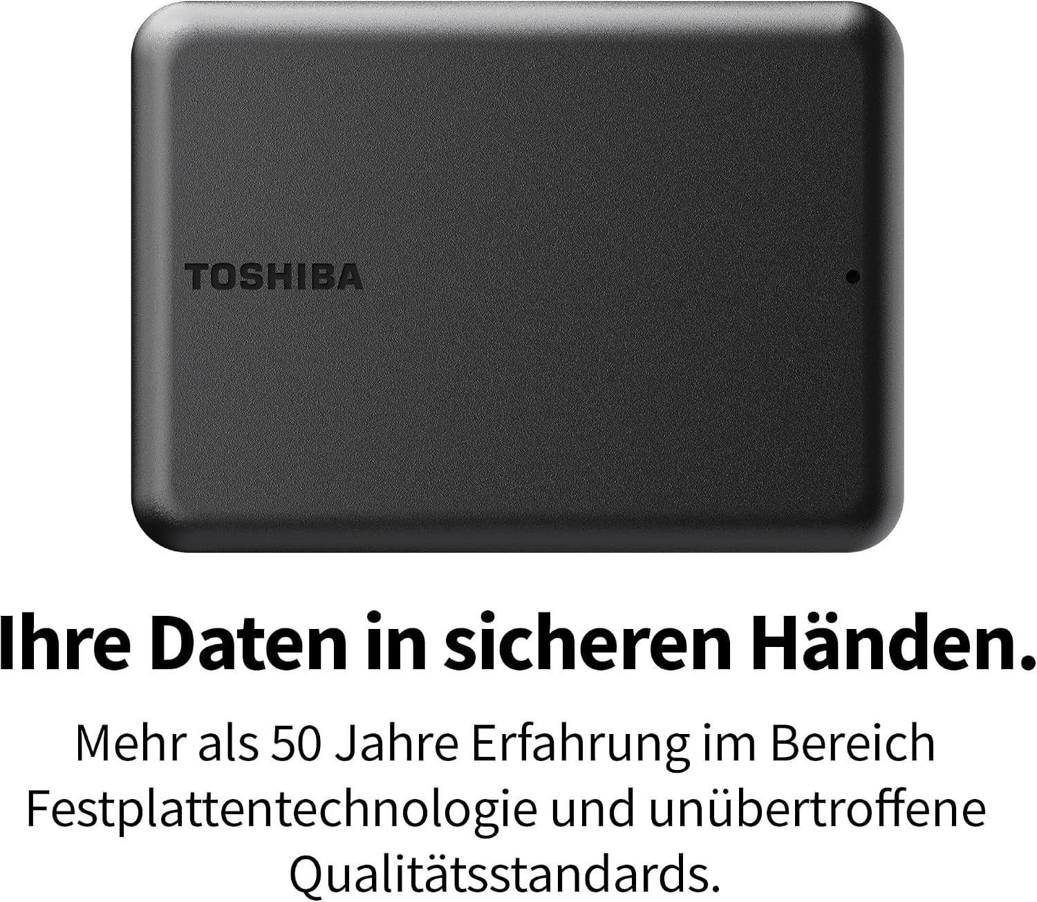 Toshiba Canvio Partner 1TB draagbare 2,5 inch externe HDD, USB 3.2 Gen 1, compatibel met Mac en Windows, USB Powered