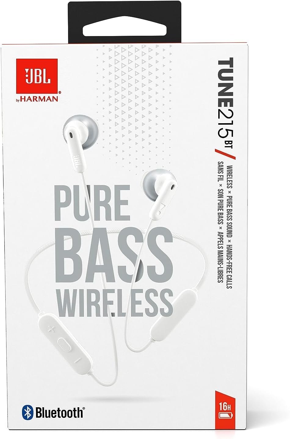 JBL TUNE 215 BT – Bluetooth In-Ear Kopfhörer in Weiß – Klangvoller Bass Sound ohne Kabel – Bis zu 16 Stunden Wiedergabezeit mit nur einer Akkuladung