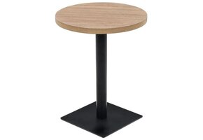 Ronde Bistrotafel 60x75 cm - MDF & Staal Eikenkleur (47% Korting)