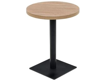 vidaXL Bistrotafel rond 60x75 cm MDF en staal eikenkleur
