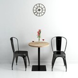 vidaXL Bistrotafel rond 60x75 cm MDF en staal eikenkleur