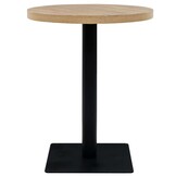 vidaXL Bistrotafel rond 60x75 cm MDF en staal eikenkleur