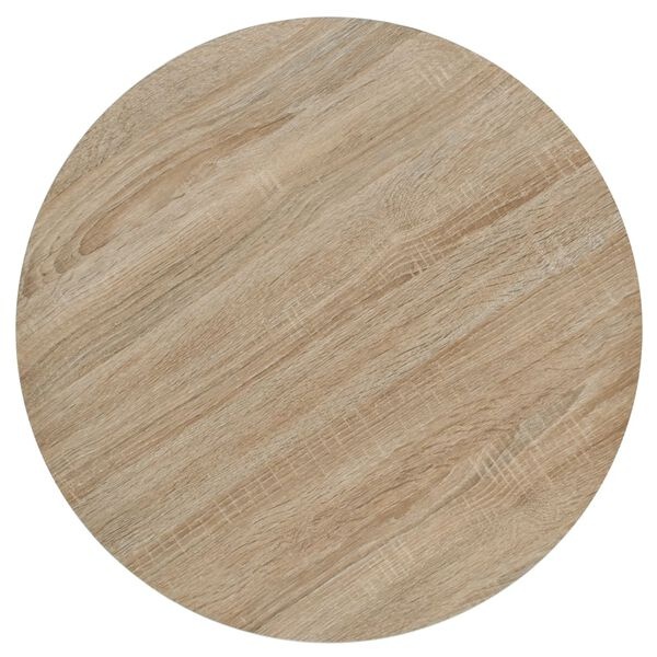 vidaXL Bistrotafel rond 60x75 cm MDF en staal eikenkleur