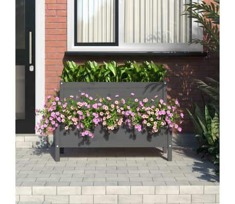 Houten plantenbak 110x84x75cm grijs - 73% korting!