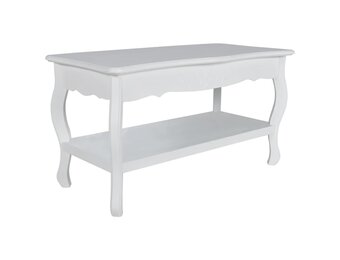 vidaXL Salontafel met 2 lagen MDF wit