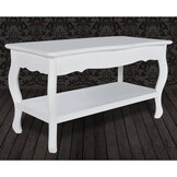 vidaXL Salontafel met 2 lagen MDF wit