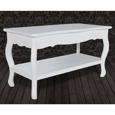 vidaXL Salontafel met 2 lagen MDF wit